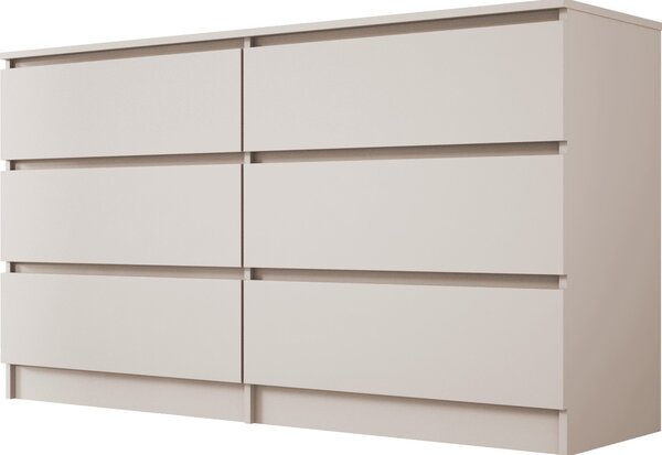 Komoda, 6 zásuvek, kamír, 138 x 79 x 39 cm