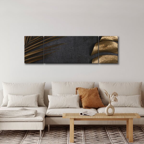 Obraz se zlatými listy (170x50 cm)