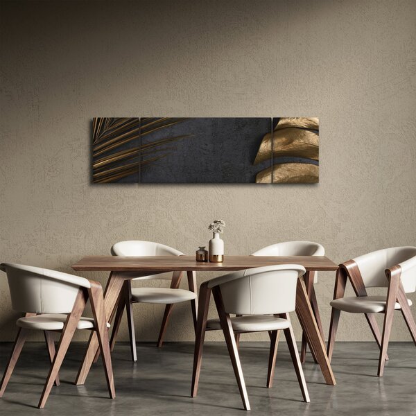 Obraz se zlatými listy (170x50 cm)