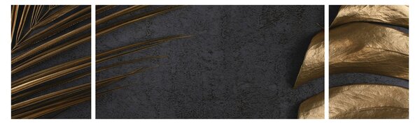 Obraz se zlatými listy (170x50 cm)