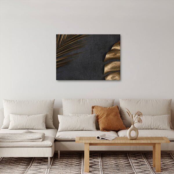 Obraz se zlatými listy (70x50 cm)