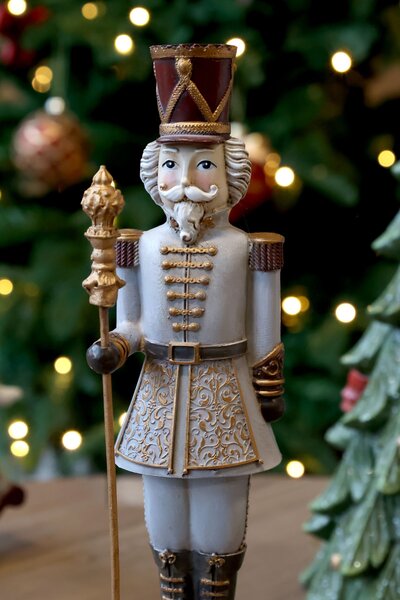 Hudební natahovací skříňka Louskáček Cherry Noël – Ø 8,5*28 cm - Chic Antique