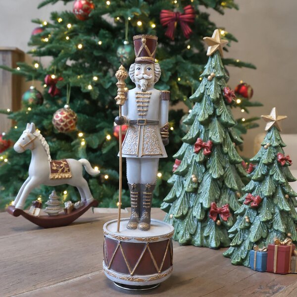 Hudební natahovací skříňka Louskáček Cherry Noël – Ø 8,5*28 cm - Chic Antique