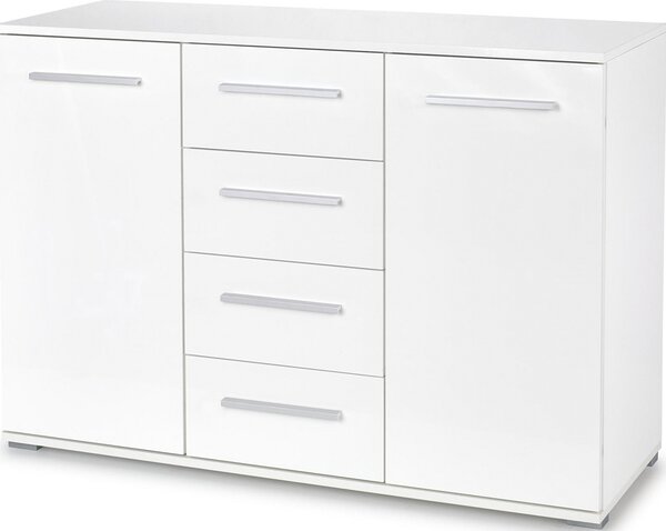 Halmar Komoda Lima KM4 - bílý lesk
