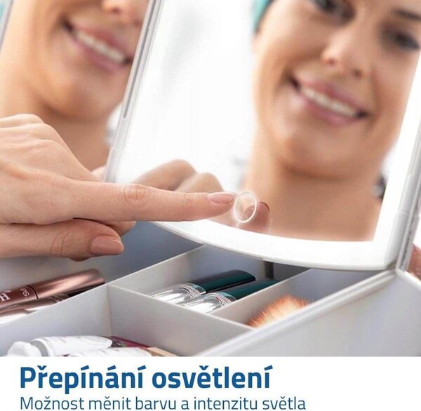 Skládací kosmetické zrcátko s LED osvětlením