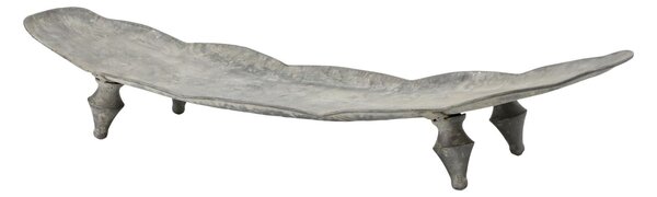 Šedý antik zinkový podnos s nožičkami Tray Zinc Antique – 68*22*8 cm - Chic Antique