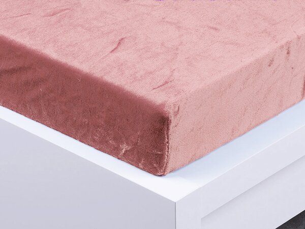 XPOSE® Dětské mikroplyšové prostěradlo Exclusive - starorůžové 70x140 cm
