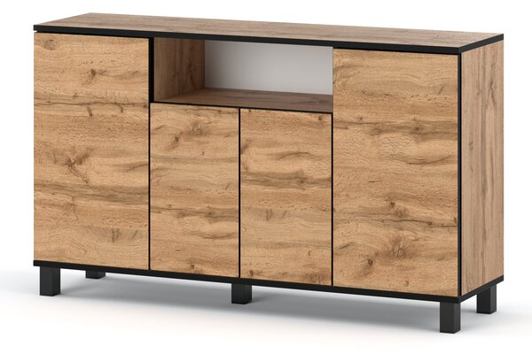 STIV Möbel | Komoda 140x35x80 cm Dub Wotan | 4 dvíka | Lonice Obývák Pedsí | Nadasový design