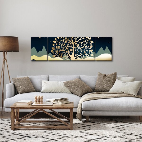 Obraz zlatého stromu (170x50 cm)