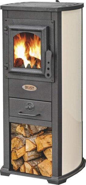 Krbová kamna BLIST Berna Lux, 6 kW, krémová