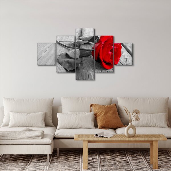 Obraz rudé růže (125x70 cm)