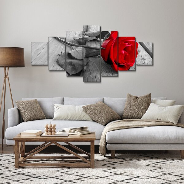Obraz rudé růže (210x100 cm)