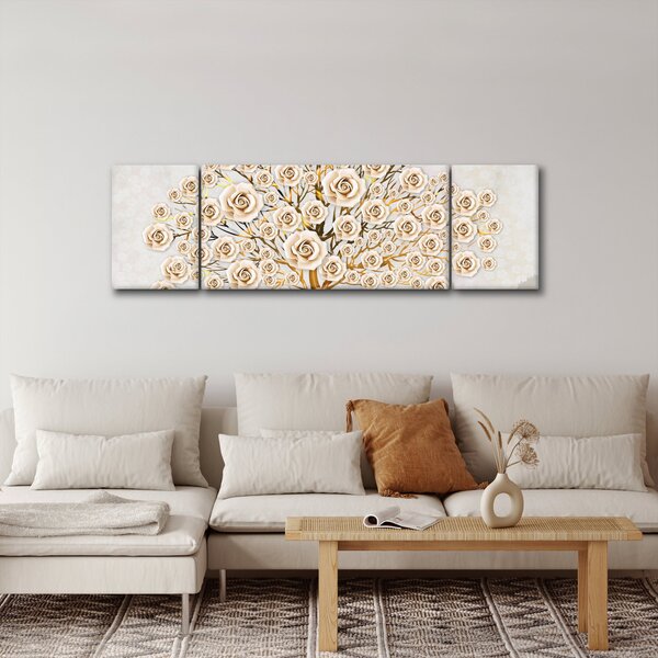 Obraz květinového stromu (170x50 cm)