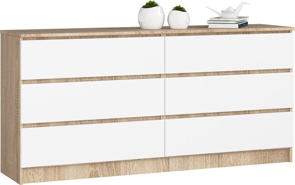 AKORD Furniture Factory OP0LK-1DABBIA006, Bílá, Dub, 6 zásuvka/zásuvek, Matný, 16 mm, 71 cm, 400 mm