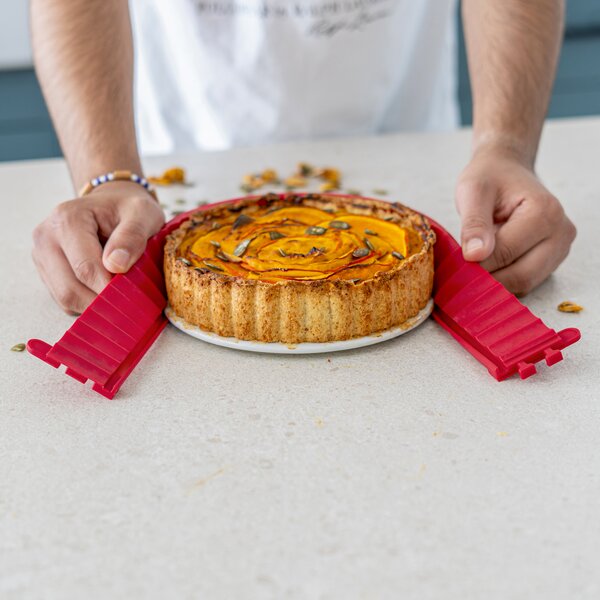 Forma na koláč coox QUICHE s porcelán. základnou průměr 18 cm, červená