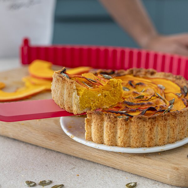 Forma na koláč coox QUICHE s porcelán. základnou průměr 18 cm, červená