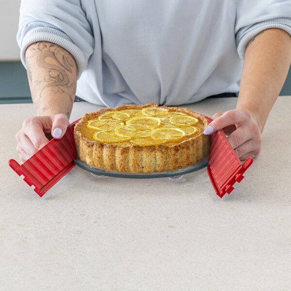 Forma na koláč coox QUICHE se skleněn. základnou a nožkami průměr 18 cm Barva: Červená