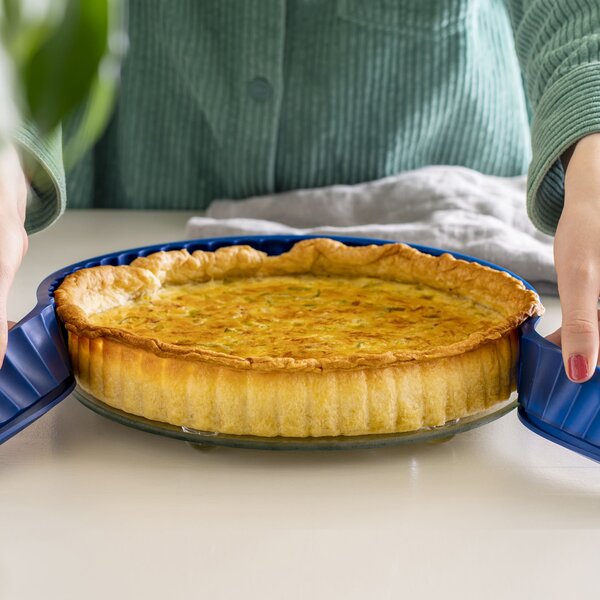 Forma na koláč coox QUICHE průměr 26 cm se sklen. základnou a nožkami Barva: Modrá
