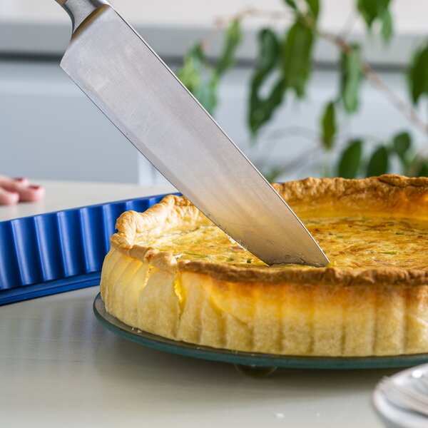 Forma na koláč coox QUICHE průměr 26 cm se sklen. základnou a nožkami Barva: Modrá