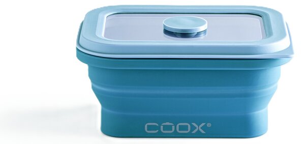 Skládací silikonová krabička na jídlo coox 250 ml se skleněným víčkem Barva: lila
