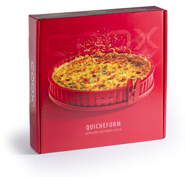 Forma na koláč coox QUICHE s porcelán. základnou průměr 26 cm Barva: Červená