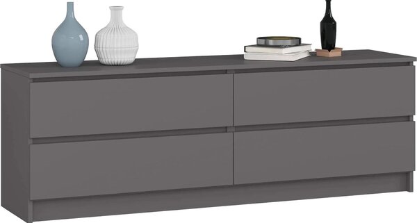 Stylový komoda KOMODA K160 se 4 zásuvkami v grafitov edé 160 cm