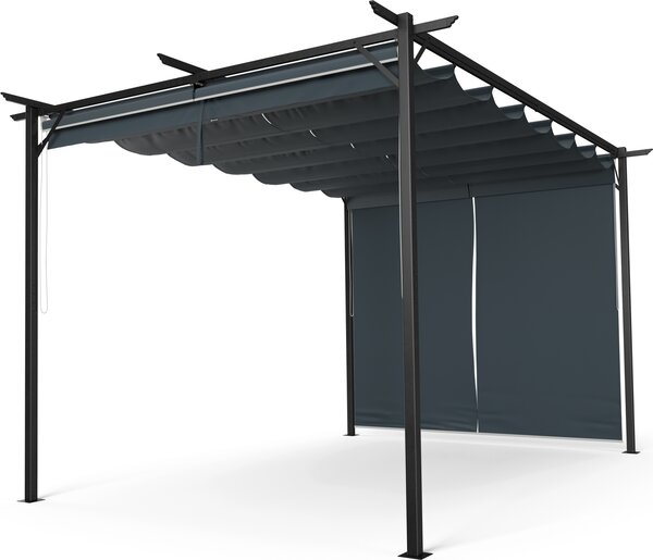 Blumfeldt Pergola 3x4 m - polyesterová stecha odolná vi povtrnostním vlivm, ocelový rám s prákovým nástikem, snadná montá, stabilní a odolný vi zim pro celoroní pouití