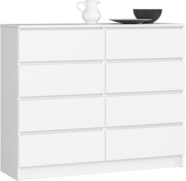 Akord Úloná komoda se zásuvkami bílá 120x40x99 cm