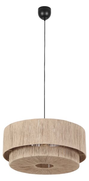 Závěsné svítidlo Japandi černé s hnědým lanem 60 cm - Smilla