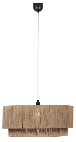Závěsné svítidlo Japandi černé s hnědým lanem 60 cm - Smilla