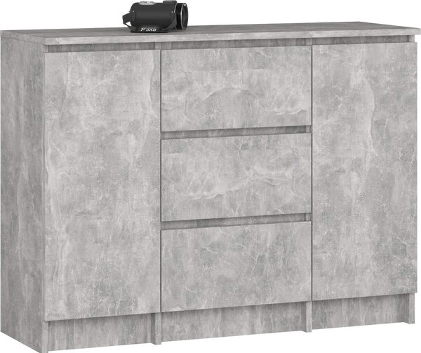 Akord Komoda 2 dvíka 3 zásuvky beton 101x35x76 cm
