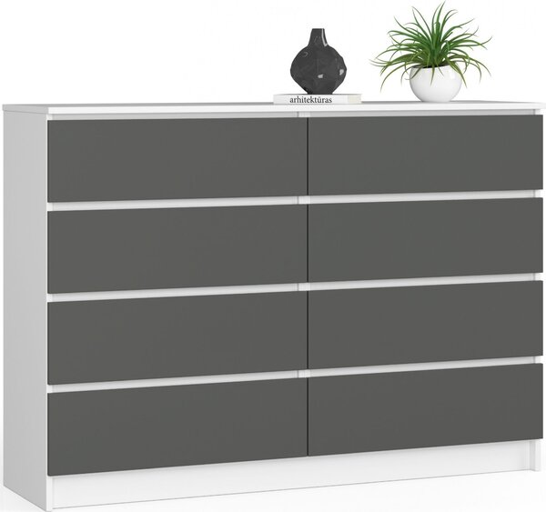 AKORD Furniture Factory OP0LKOMBIASZA, Bílá, 8 zásuvka/zásuvek, Matný, 16 mm, 60 cm, 400 mm