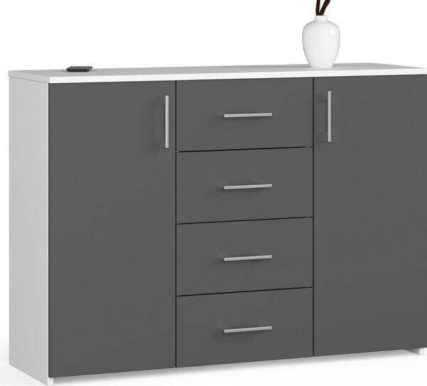 Akord Komoda bílá/edá grafit 35x110x85 cm