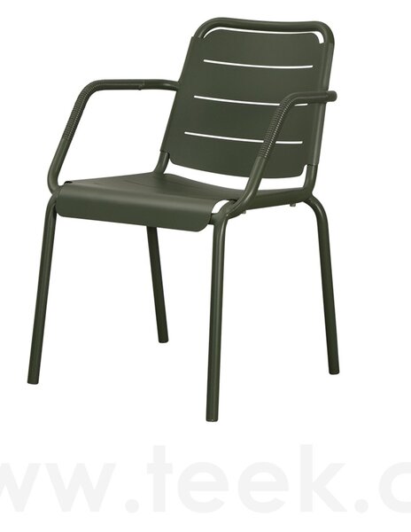 Cane-line Stohovatelné jídelní křeslo Copenhagen, Cane-line, 59x63x80 cm, rám hliník barva dark green