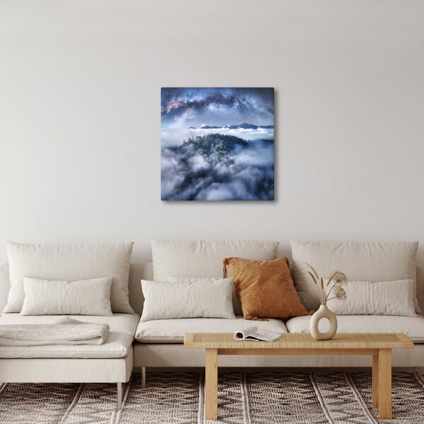 Obraz lesa v mlze (30x30 cm)
