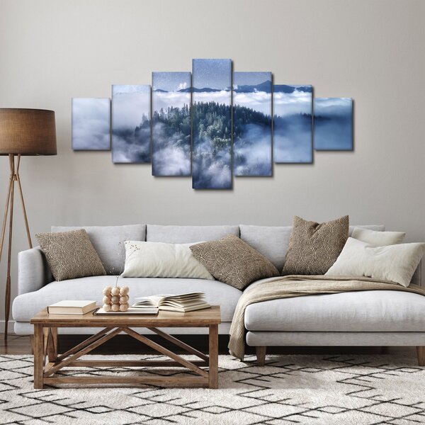 Obraz lesa v mlze (210x100 cm)