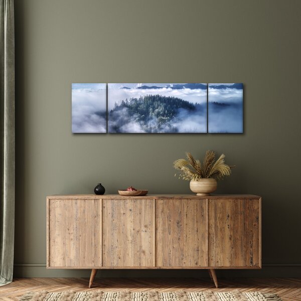 Obraz lesa v mlze (170x50 cm)