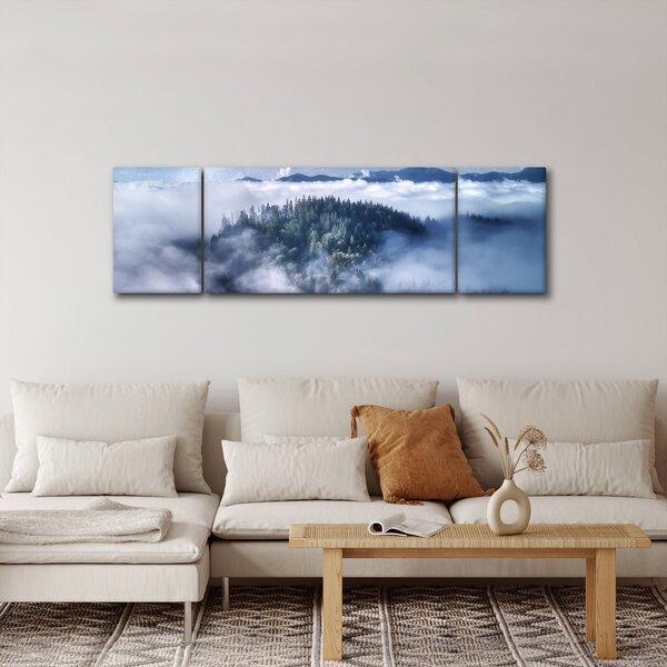 Obraz lesa v mlze (170x50 cm)