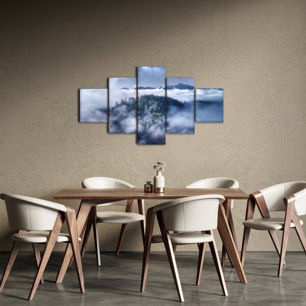 Obraz lesa v mlze (125x70 cm)