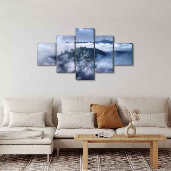 Obraz lesa v mlze (125x70 cm)