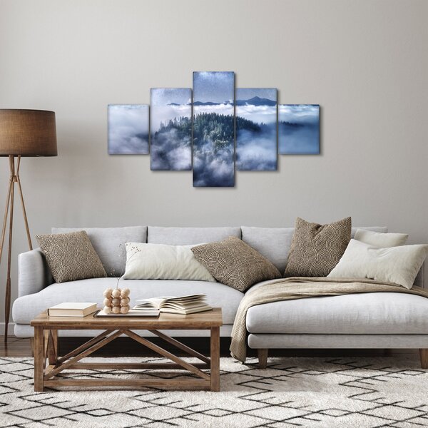 Obraz lesa v mlze (125x70 cm)
