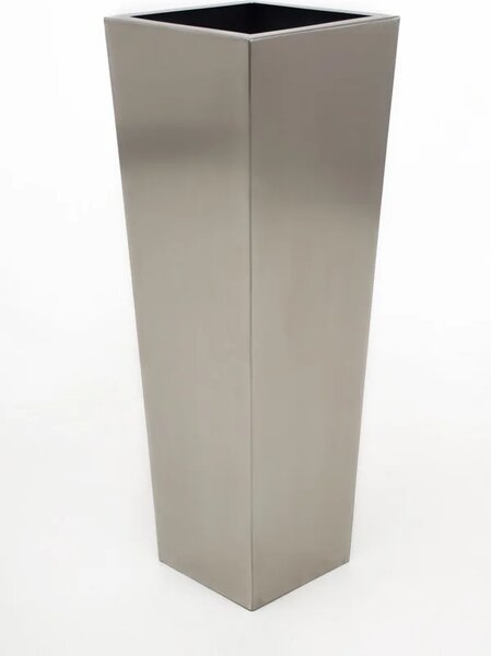 Květináč CLASSIC, broušený nerez, výška 100 cm, stříbrný, outlet