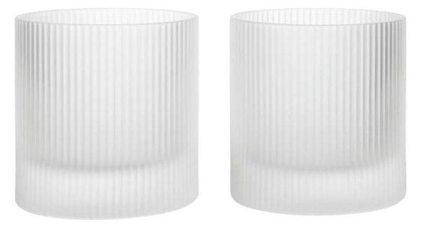 Ferm Living Sklenice na vodu Ripple Tumbler set 2 ks, frosted