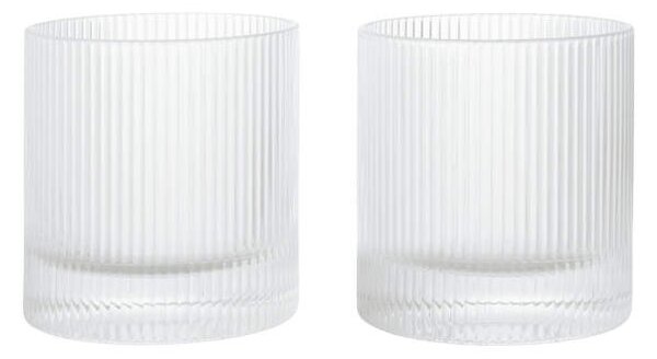 Ferm Living Sklenice na vodu Ripple Tumbler set 2 ks, clear