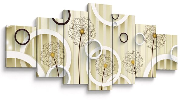 Abstraktní obraz s pampeliškami (210x100 cm)