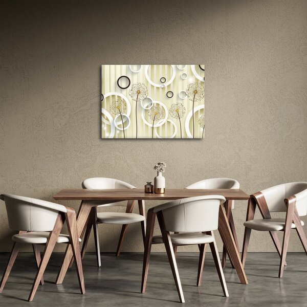 Abstraktní obraz s pampeliškami (70x50 cm)