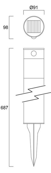 Sylvania 0054043 GIZMO solární svítidlo/zahradní LED sloupek 1,3W 58lm IP54