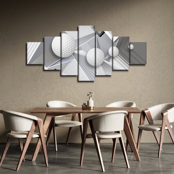 Geometrický abstraktní obraz (210x100 cm)