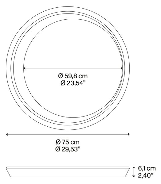 Lodes Designové LED stropní svítidlo Tidal Ø 75 cm, 1x46W Barva: Matná bílá, Teplota světla: 2700K - teplá bílá