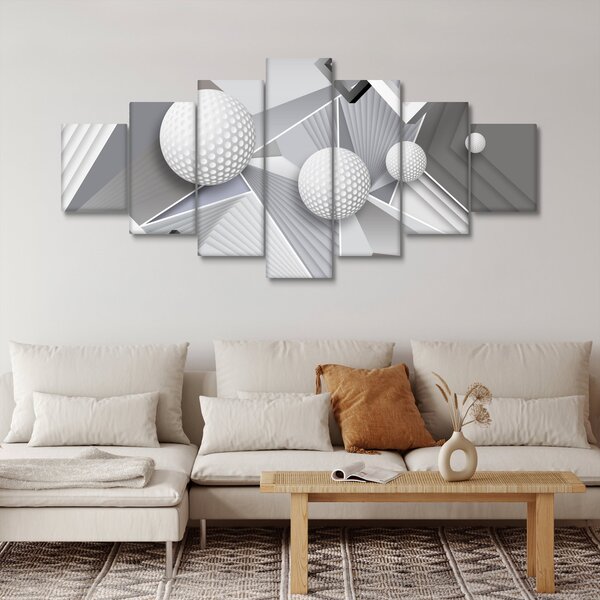 Geometrický abstraktní obraz (210x100 cm)